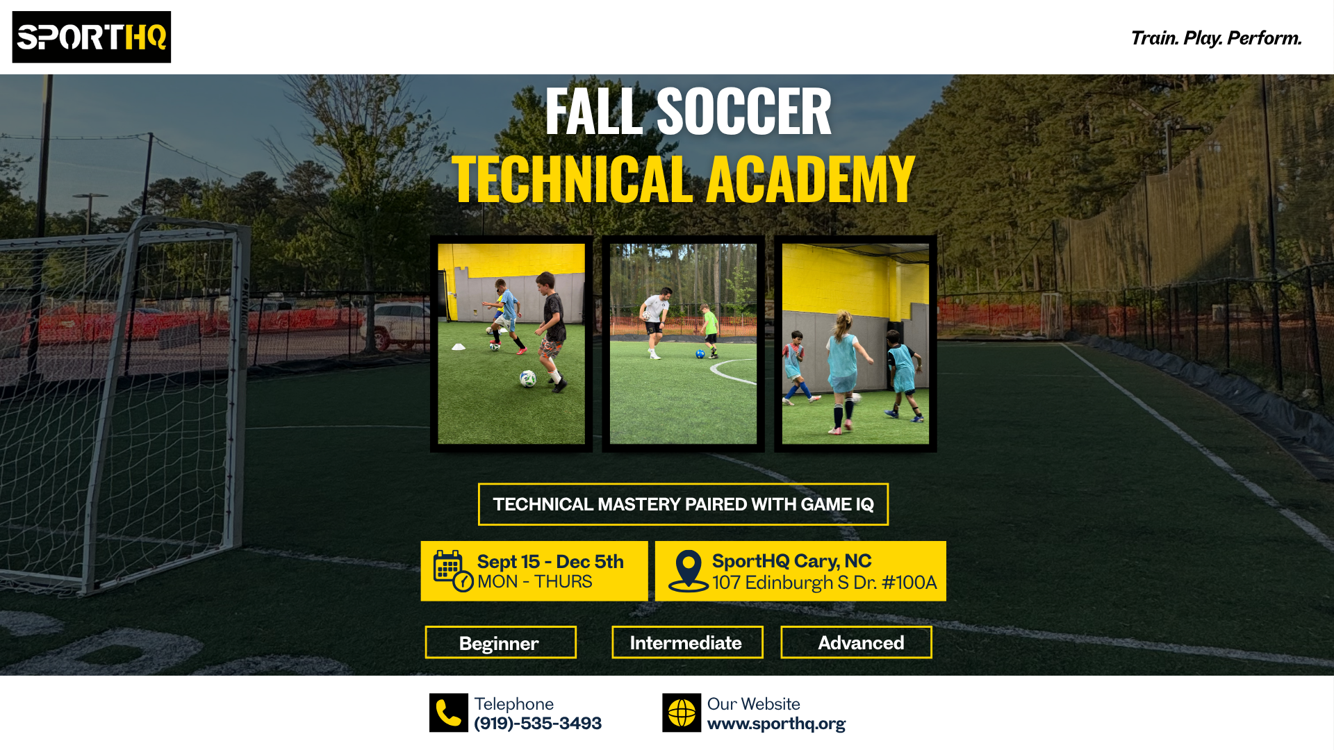 SportHQ Fall Soccer Academy Flyer Website Banner Fall Soccer Academy